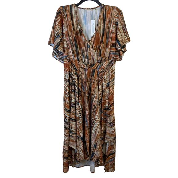 Soft Surroundings Asymmetrical Hem Midi Dress Women's Large NWT Artsy Boho Indie - Picture 2 of 11